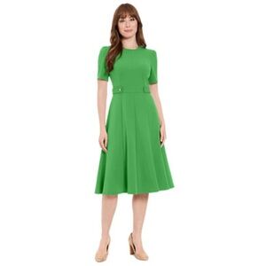 London Times Vibrant Green Midi Dress